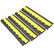 Modular Cable Protector Ramp 2 Channel Speed Bump for Driveway, Heavy Duty Rubber Cord Protector 5500LBS Load Capacity 4 Pack Black