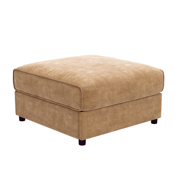 Modular Chenille Ottoman Sofa Sectional with Storage Compartments, Camel Color, Ergonomic Support for Home Living Room
