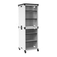 thumbnail image 1 of Modular Classroom Bookshelf - Narrow Stacked Modules with Casters and Tabletop, 1 of 4