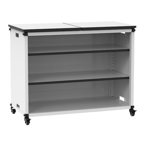 Modular Classroom Bookshelf - Wide Module with Casters and Tabletop