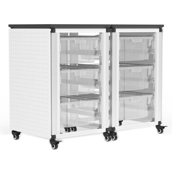 Modular Classroom Storage Cabinet - 2 Side-By-Side Modules With 6 Large Bins