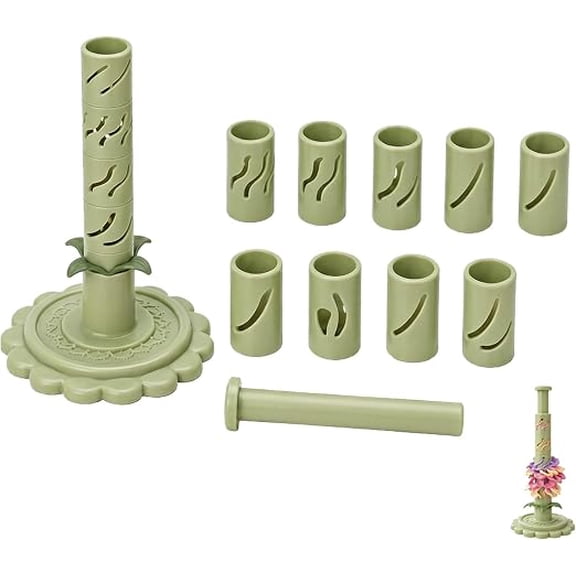 Modular Clay Bloom Maker with 9 Shaping Sleeves, DIY Clay Flower Making Tool for Polymer and Modeling Clay, Reusable Flower Press Mold Kit for Layered Handmade Blooms