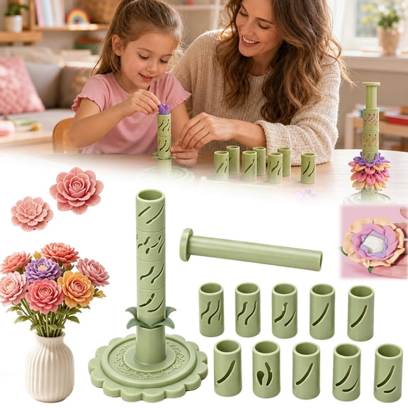 Modular Clay Bloom Maker with 9 Shaping Sleeves - Modular Clay Bloom Maker