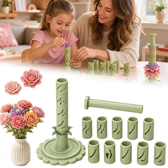 Modular Clay Bloom Maker with 9 Shaping Sleeves - Modular Clay Bloom Maker
