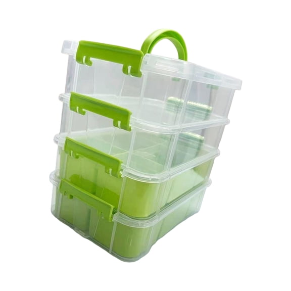 Modular Clear Storage Box with Dividers, Stackable Multi-Drawer for Beads, & Supplies