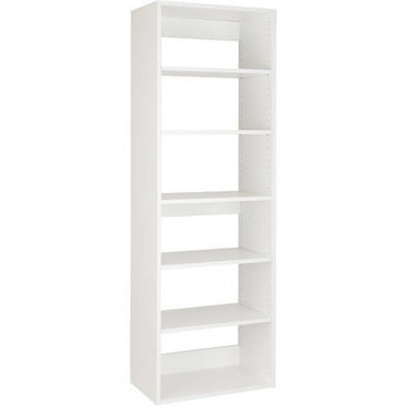 Modular Closets Vista Collection Shelf Tower Built in Wood Closet Organizer Unit (White, 31.5" Wide)