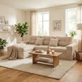 thumbnail image 1 of Modular Cloud Sofa Set, 105" DIY Sectional with Ottoman, Pure Foam, Faux Rabbit Fur Velvet, Comfortable Living Room Couch, Cream White, 1 of 10