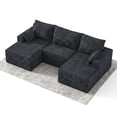 thumbnail image 1 of Modular Cloud Sofa Under-Seat Storage – 108" 3 Seats + 2 Ottomans, Floor-Touching Design, Convertible to L-Shape or Chaise, for Living Room, Apartment, 1 of 12