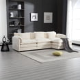 thumbnail image 1 of Modular Cloud Sofa With L-Shape  Sectional Sofa With Removeable Ottoman,Beige, 1 of 7