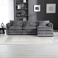 thumbnail image 1 of Modular Cloud Sofa With L-Shape  Sectional Sofa With Removeable Ottoman,Gray, 1 of 7