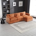 thumbnail image 1 of Modular Cloud Sofa With L-Shape  Sectional Sofa With Removeable Ottoman,Orange, 1 of 7