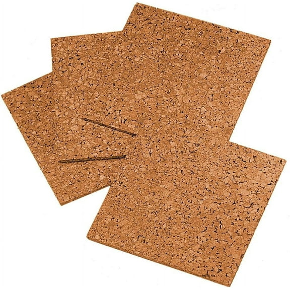 Modular Cork Tiles for Custom Design, Ultra Strength Adhesive Ensures Secure Mounting, 4 Pack