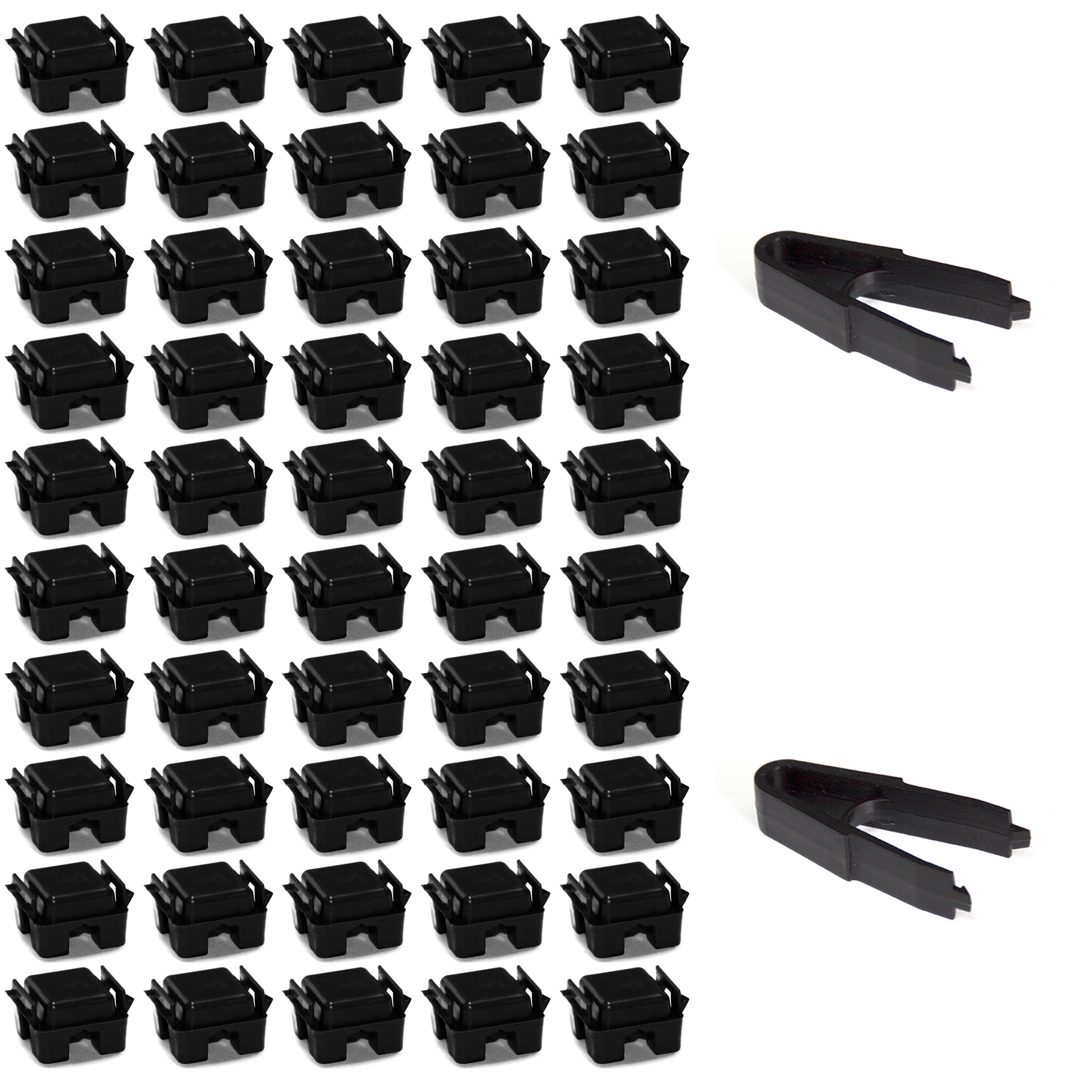 Circular Modular Clips Modular Cube Locking Clips Pack of 50 and 2 Tweezers - Black - Walmart.com