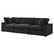 Modular Deep Sofa, Black, Fabric, Modern Contemporary, Living Lounge Cafe Room Hotel Lobby Hospitality