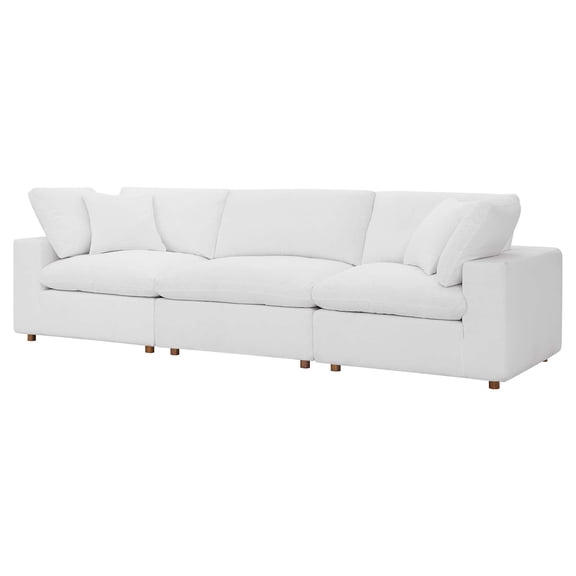Modular Deep Sofa, White, Fabric, Modern Contemporary, Living Lounge Cafe Room Hotel Lobby Hospitality