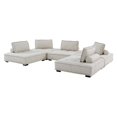thumbnail image 1 of Modular Deep Tufted Sectional Sofa Set, Beige, Fabric, Modern Contemporary French Country, Living Lounge Cafe Room Hotel Lobby Hospitality, 1 of 9