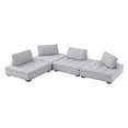 thumbnail image 1 of Modular Deep Tufted Sectional Sofa Set, Grey Gray, Fabric, Modern Contemporary French Country, Living Lounge Cafe Room Hotel Lobby Hospitality, 1 of 10