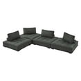 thumbnail image 1 of Modular Deep Tufted Sectional Sofa Set, Grey Gray, Fabric, Modern Contemporary French Country, Living Lounge Cafe Room Hotel Lobby Hospitality, 1 of 10