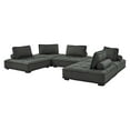 thumbnail image 1 of Modular Deep Tufted Sectional Sofa Set, Grey Gray, Fabric, Modern Contemporary French Country, Living Lounge Cafe Room Hotel Lobby Hospitality, 1 of 9