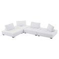 thumbnail image 1 of Modular Deep Tufted Sectional Sofa Set, White, Fabric, Modern Contemporary French Country, Living Lounge Cafe Room Hotel Lobby Hospitality, 1 of 10