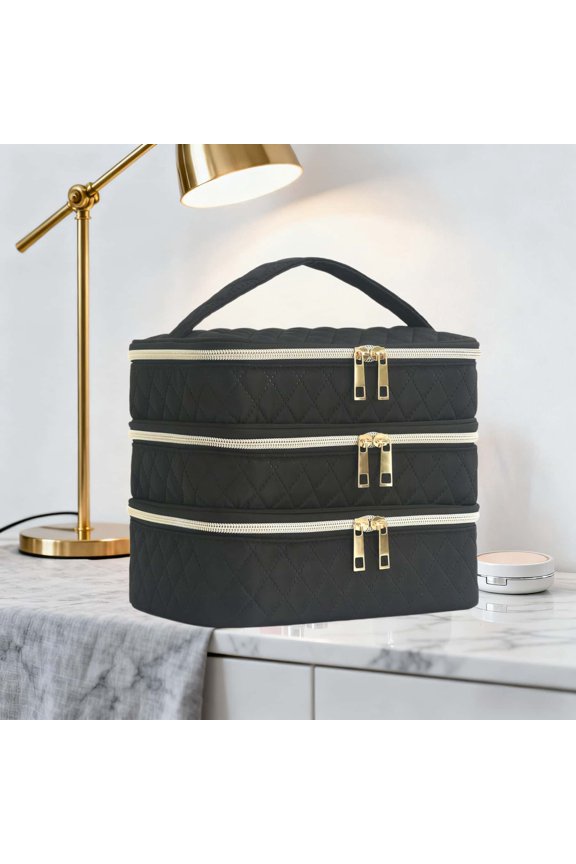 Modular Detachable Makeup Bag, Portable Hand-held Storage Bag, with 3 Layers of Compartments, Waterproof, Easy To Clean, with A Handle, Suitable for Travel and Makeup Rooms.