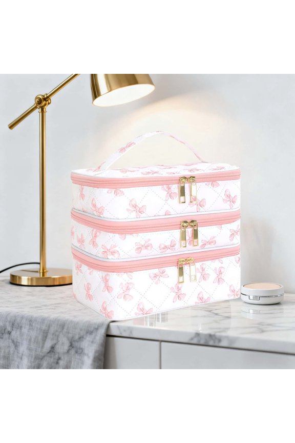 Modular Detachable Makeup Bag, Portable Hand-held Storage Bag, with 3 Layers of Compartments, Waterproof, Easy To Clean, with A Handle, Suitable for Travel and Makeup Rooms.