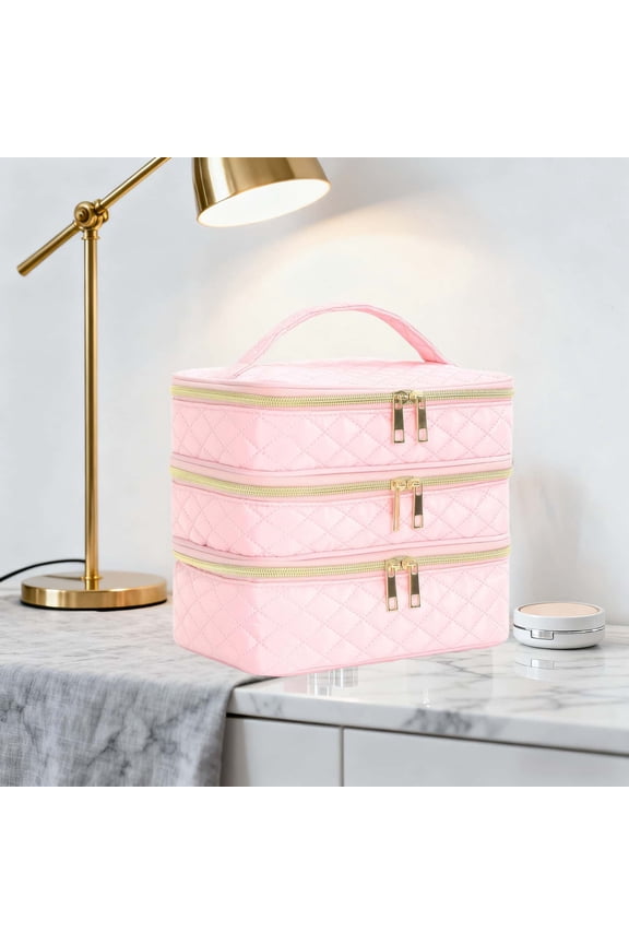 Modular Detachable Makeup Bag, Portable Hand-held Storage Bag, with 3 Layers of Compartments, Waterproof, Easy To Clean, with A Handle, Suitable for Travel and Makeup Rooms.