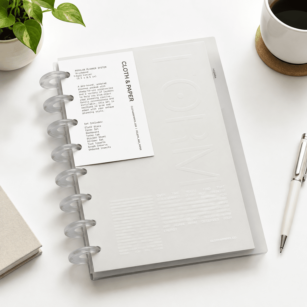 Modular Discbound Undated Planner System, White, Half Letter Size ...