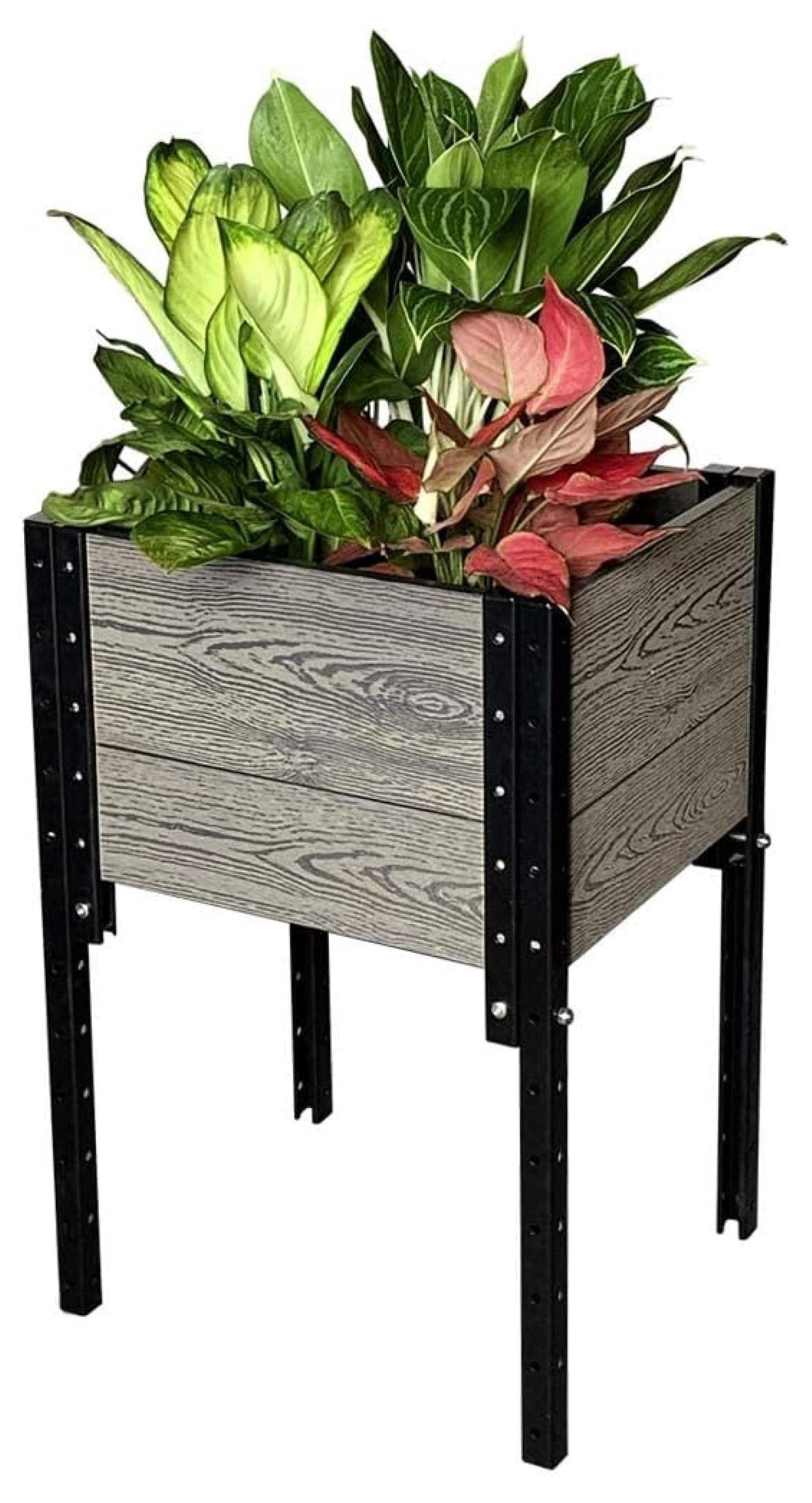 Modular Elevated Wood Plastic Composite Planter Box in Gray 19" D x 17