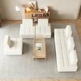 thumbnail image 1 of Modular Floor Sofa Chair Set, 2-Piece Convertible Lounge Seats, Sherpa Upholstery, Modern Low Profile Sofa for Living Room, Apartment, Bedroom,beige, 1 of 6