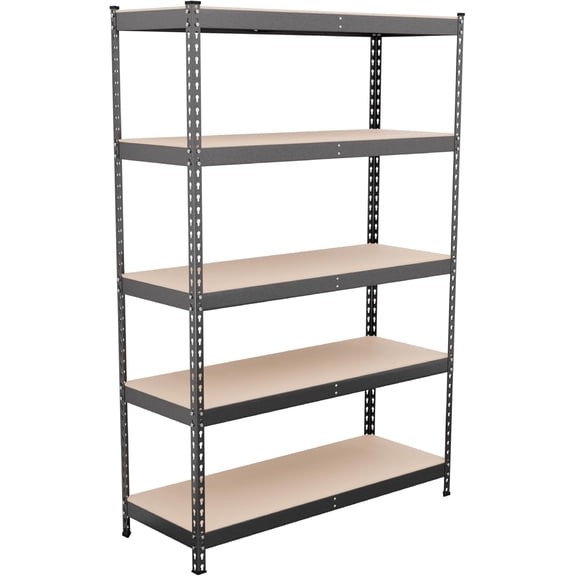 Modular Garage Shelving - 5 Tier Storage Shelves, Tall Metal Rack Shelves for Storage, Heavy Duty Steel Shelf Organizer for Garage, Or Kitchen Pantry (Hammertone, 18" x 48" x 72")