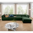 thumbnail image 1 of Modern Minimalist Fabric 4-Seat L-Shaped Sofa 220cm with Storage and Cylindrical Backrest, 1 of 26