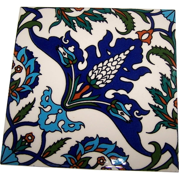 Modular Hand Painted Tile from Jerusalem Model VII - 6 Inches - Asfour Outlet Trademark