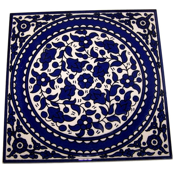 Modular Hand Painted Tile from Jerusalem Model X - 6 Inches - Asfour Outlet Trademark