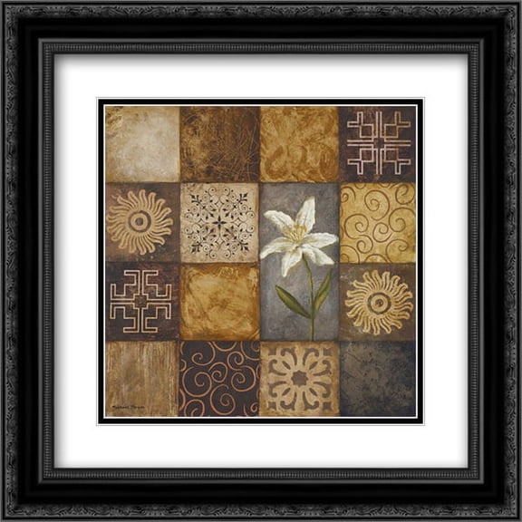 Modular II 2x Matted 20x20 Black Ornate Framed Art Print by Marcon, Michael