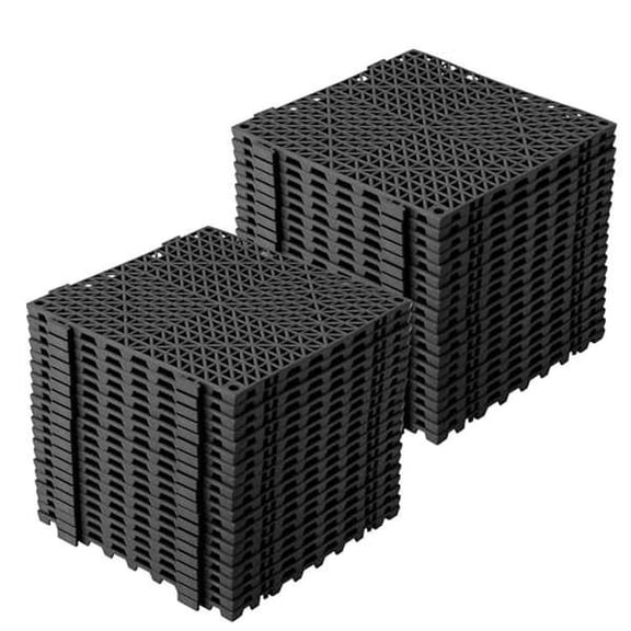 Modular Interlocking Cushion,50 Pack 12" x 12" Splicing Drainage Mats,Soft PVC Interlocking Drainage Garage Floor Tiles,Non-Slip Drainage Holes for Garage,Garden,Kitchen,Deck,Pool,Outdoor