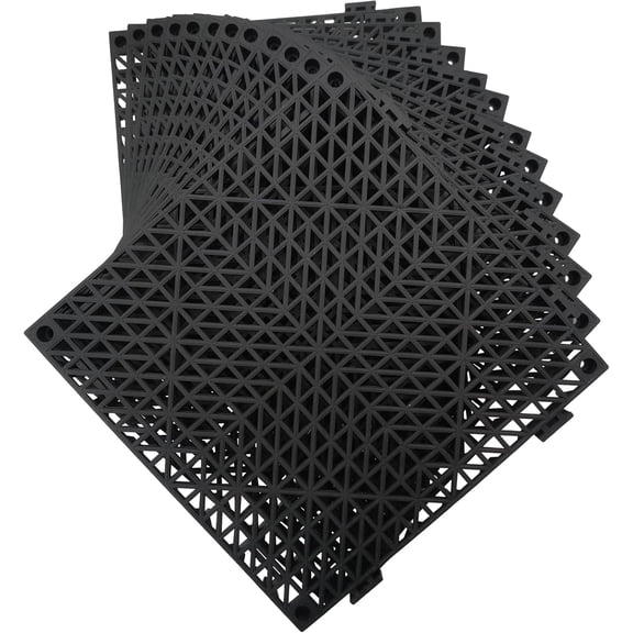 Modular Interlocking Cushion Rubber Mat Floor Tile for Drain Pool Patio Balcony Yard Pet Area Washer Pad