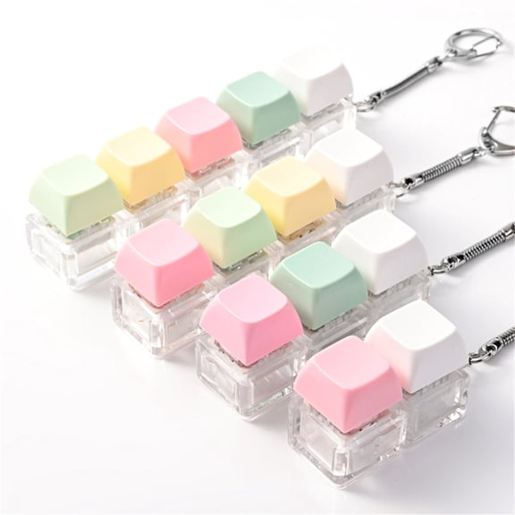 Modular Keyboard Clicker Keychain, Shape Changeable Fidget Toy For Adults, Anxiety Stress Relief At Work Travel Home, No Light (D)