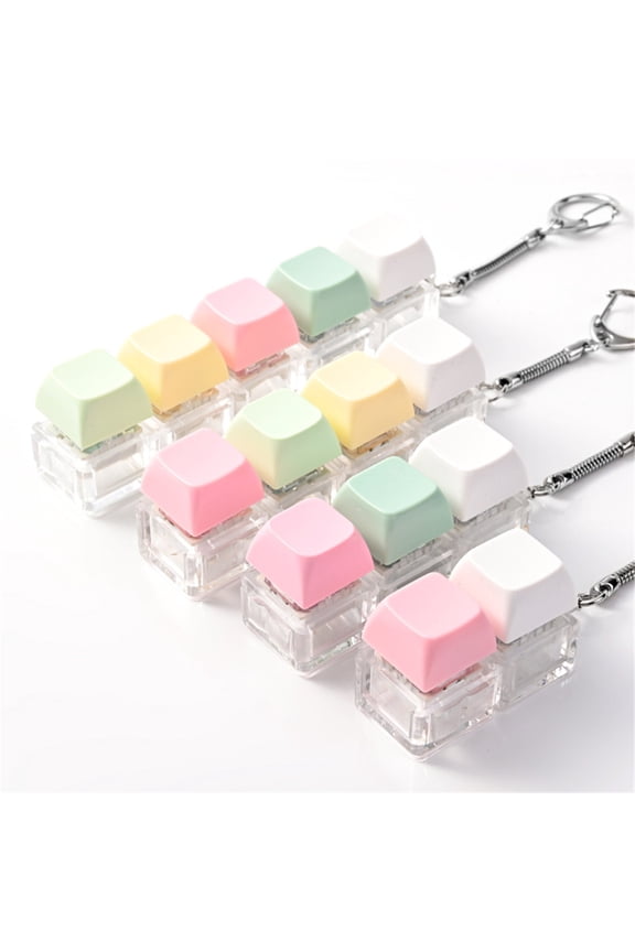Modular Keyboard Clicker Keychain, Shape Changeable Fidget Toy For Adults, Anxiety Stress Relief At Work Travel Home, No Light (D)