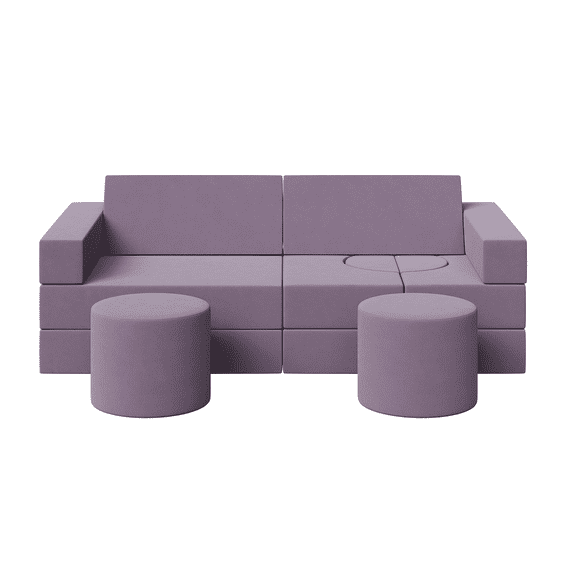 Modular Kids Play Couch 13Pcs Toddler Floor Sofa, Sectional Couch for Children, Bedroom Playroom Furniture, Convertible Foam Floor Cushion