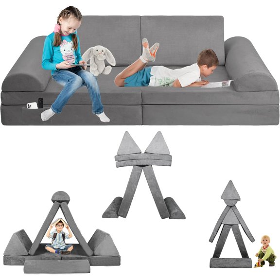 Modular Kids Couch Sofa,Couch for Toddler and Baby Playroom/Bedroom,Perfect Toddler & Baby Couch for Play & Lounging,Ideal for Boys & Girls.Large