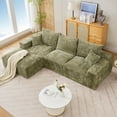 thumbnail image 1 of Modular L-Shaped Cloud Sofa – 110" Convertible Chenille Sectional w/Ottomans, Washable & No Assembly, 1 of 9