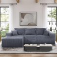 thumbnail image 1 of Modular L-Shaped Sectional Sofa, 101" Convertible Corduroy Couch with Spacious Chaise Lounge, No Assembly Needed, Flexible Layout for Living Room, Apartment, Gray, 1 of 9