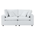 thumbnail image 1 of Modular Lounge Loveseat Deep Sofa, Sunbrella, White, Fabric, Modern Contemporary, Outdoor Patio Balcony Cafe Bistro Garden Furniture Hotel Hospitality, 1 of 9