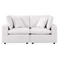 thumbnail image 1 of Modular Lounge Loveseat Deep Sofa, White, Fabric, Modern Contemporary, Outdoor Patio Balcony Cafe Bistro Garden Furniture Hotel Hospitality, 1 of 9