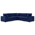 thumbnail image 1 of Modular Lounge Sectional Deep Sofa Chair Set, Sunbrella, Blue Navy, Fabric, Modern Contemporary, Outdoor Patio Balcony Cafe Bistro Garden Furniture Hotel Hospitality, 1 of 11