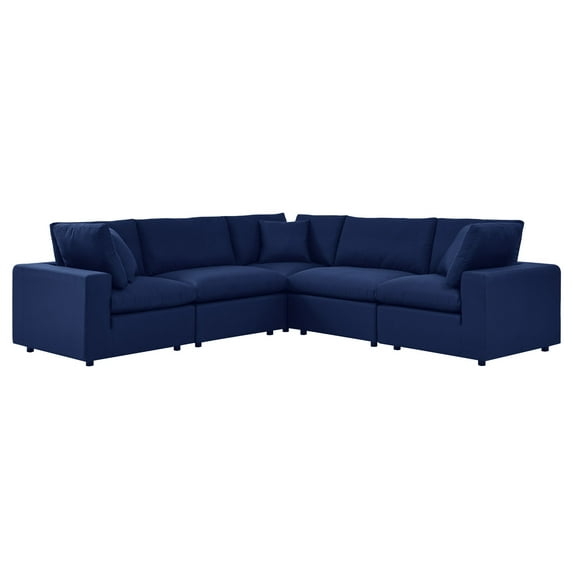 Modular Lounge Sectional Deep Sofa Chair Set, Sunbrella, Blue Navy, Fabric, Modern Contemporary, Outdoor Patio Balcony Cafe Bistro Garden Furniture Hotel Hospitality