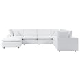 thumbnail image 1 of Modular Lounge Sectional Deep Sofa Chair Set, Sunbrella, White, Fabric, Modern Contemporary, Outdoor Patio Balcony Cafe Bistro Garden Furniture Hotel Hospitality, 1 of 10