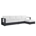 thumbnail image 1 of Modular Lounge Sectional Sofa Set, Gray White, Aluminum Metal, Outdoor Patio Balcony Cafe Bistro Garden Hospitality Restaurant, Modern Contemporary HB36638, 1 of 8
