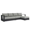 thumbnail image 1 of Modular Lounge Sectional Sofa Set, Grey Gray, Aluminum Metal, Outdoor Patio Balcony Cafe Bistro Garden Hospitality Restaurant, Modern Contemporary HB36637, 1 of 8